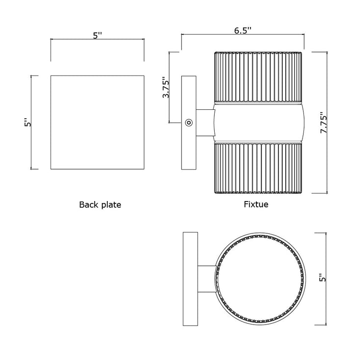 Modular 2-Light LED Outdoor by Studio M Lighting – line drawing