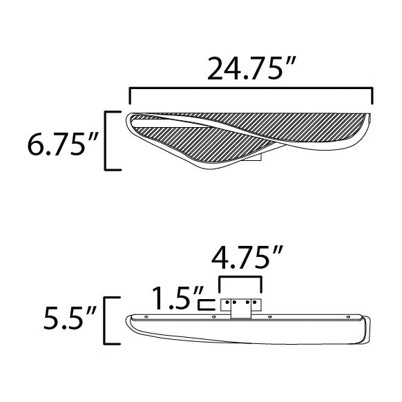 Manta - Bath Vanity Manta 24 LED Bath Vanity by Studio M Lighting – line drawing