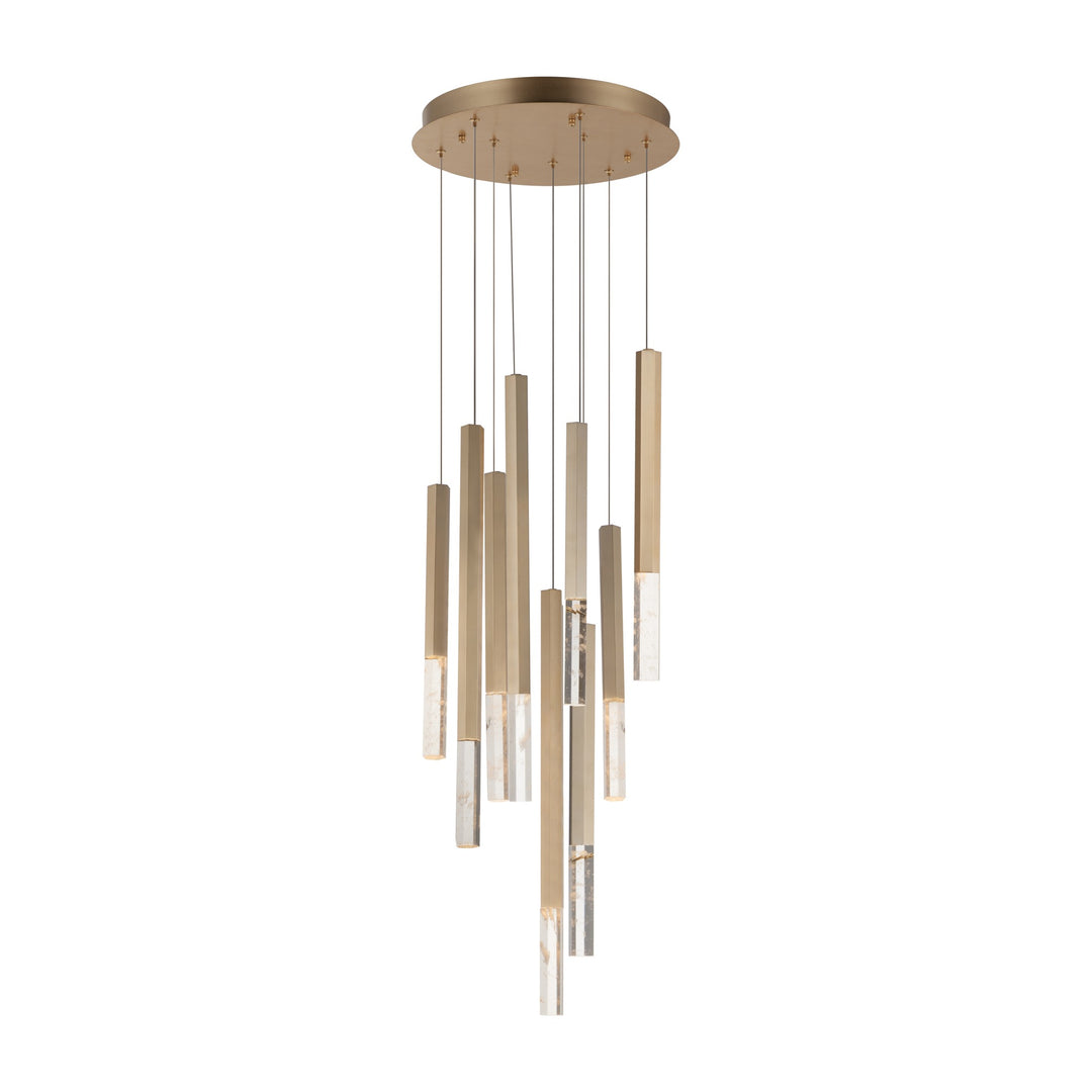 Diaphane LED 9-Light Pendant by Studio M Lighting in Gold
