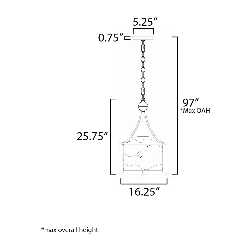 Shroud 3-Light Pendant by Studio M Lighting – line drawing