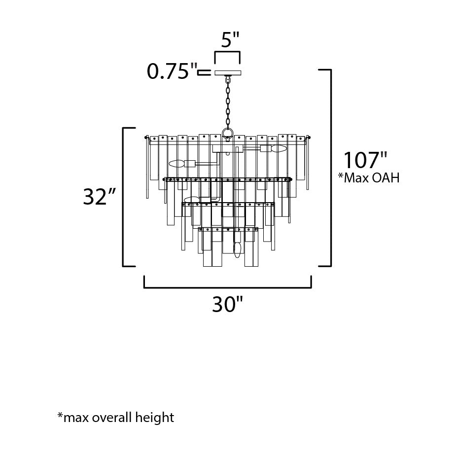 Warren 12-Light Pendant by Studio M Lighting – line drawing