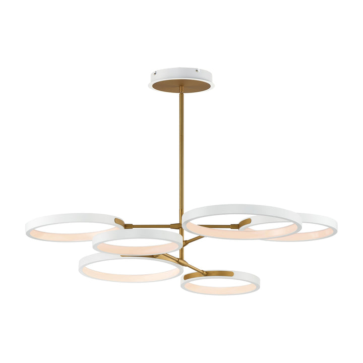 Hoopla 6-Light LED Pendant 254328 by Studio M Lighting in White/Gold