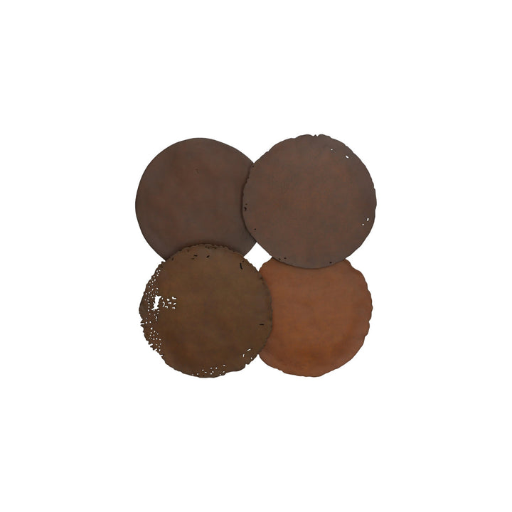 Galvanized Circle Wall Décor, Silver Leaf, Set of 4 Accents Phillips Collection