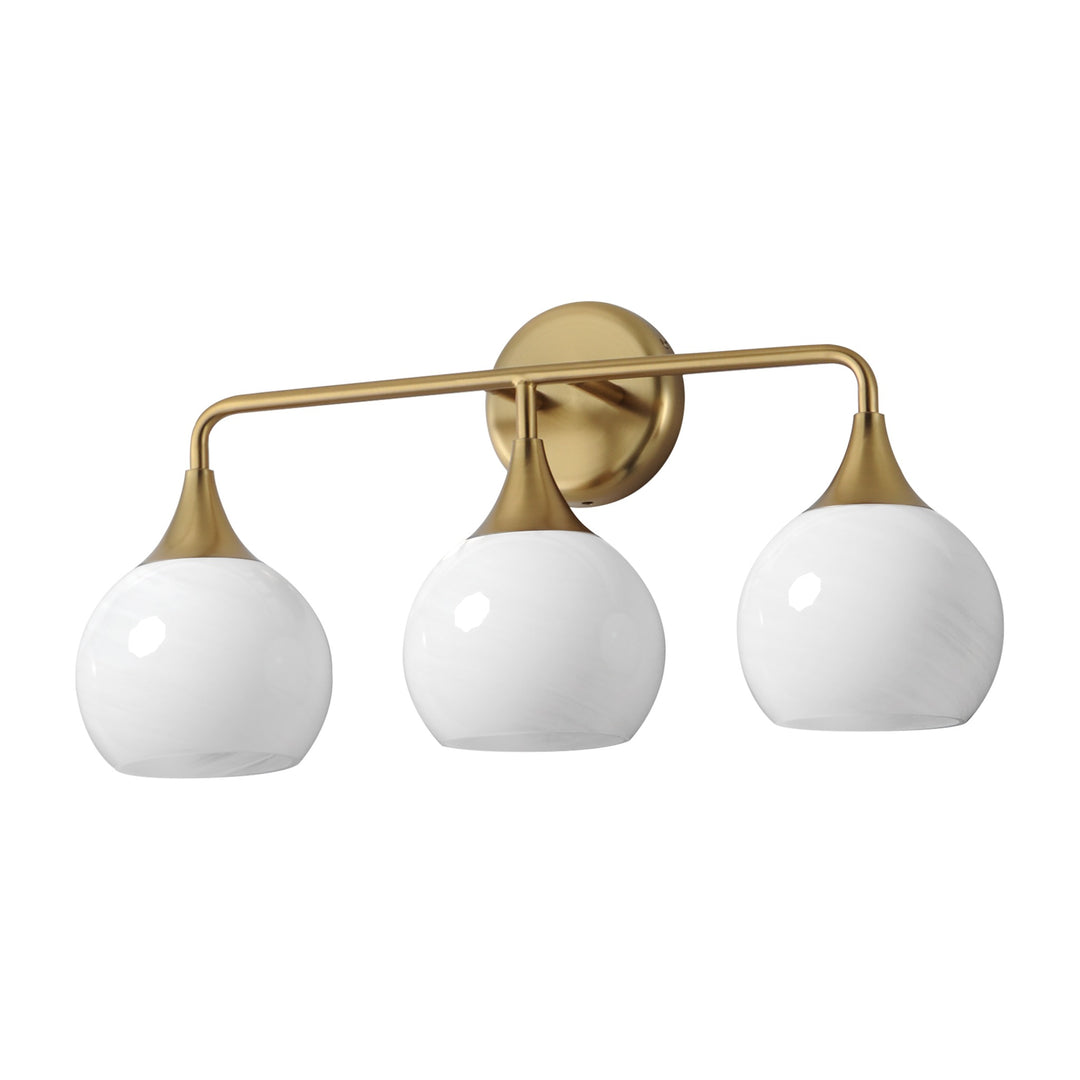 Neve 3-Light Bath Vanity by Studio M Lighting in Natural Aged Brass