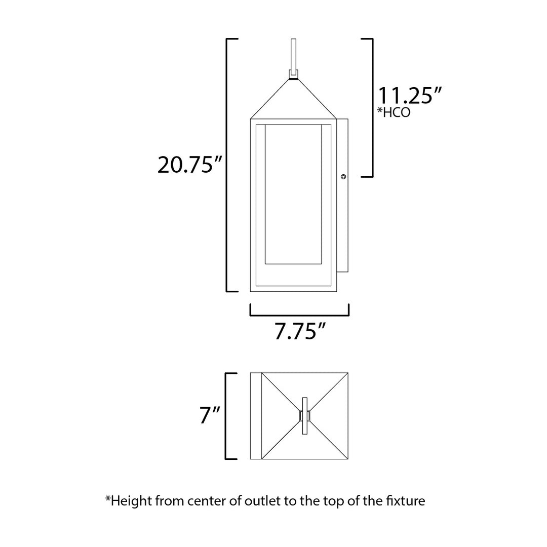 Aldous 1-Light Large Outdoor Sconce by Studio M Lighting – line drawing