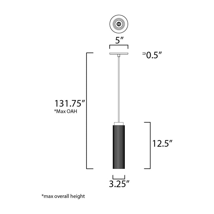 Pleat LED Pendant by Studio M Lighting – line drawing
