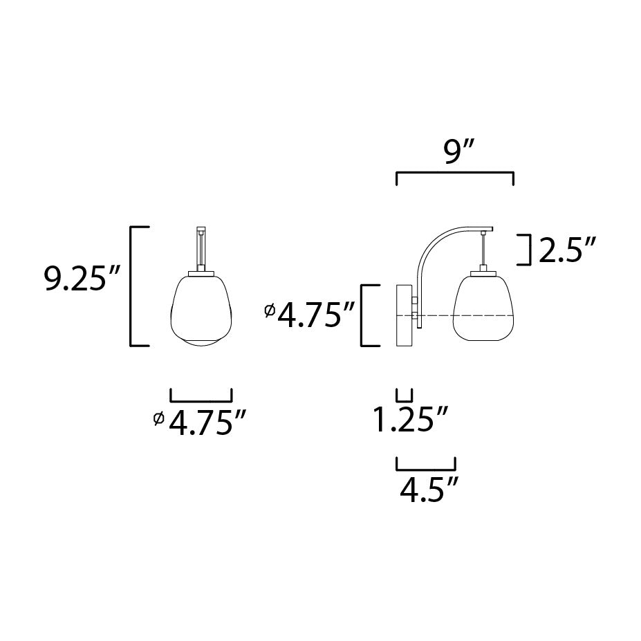 Soji LED Wall Sconce 255060 by Studio M Lighting – line drawing