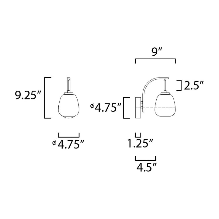 Soji LED Wall Sconce 255060 by Studio M Lighting – line drawing