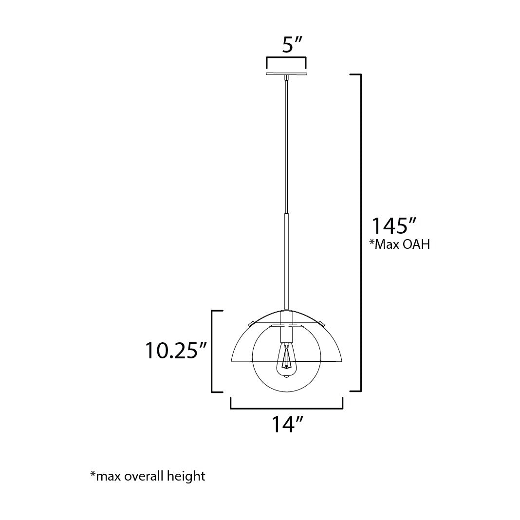 Domain 14" Pendant by Studio M Lighting – line drawing