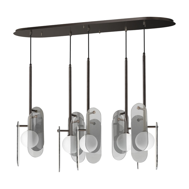 Megalith - Glass Megalith 5-Light Pendant by Studio M Lighting in Brushed Bronze