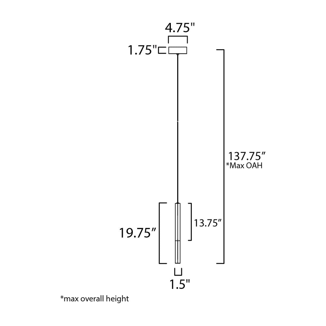 Diaphane LED 1-Light Pendant 151021 by Studio M Lighting – line drawing