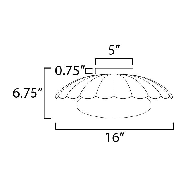 Primrose 1-Light Flush Mount by Studio M Lighting – line drawing