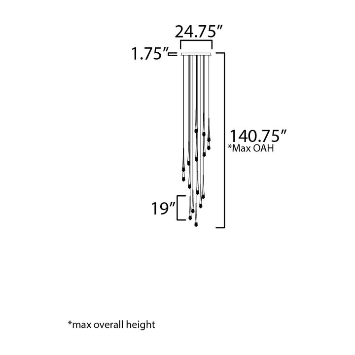 Pierce 16-Light LED Chandelier by Studio M Lighting – line drawing