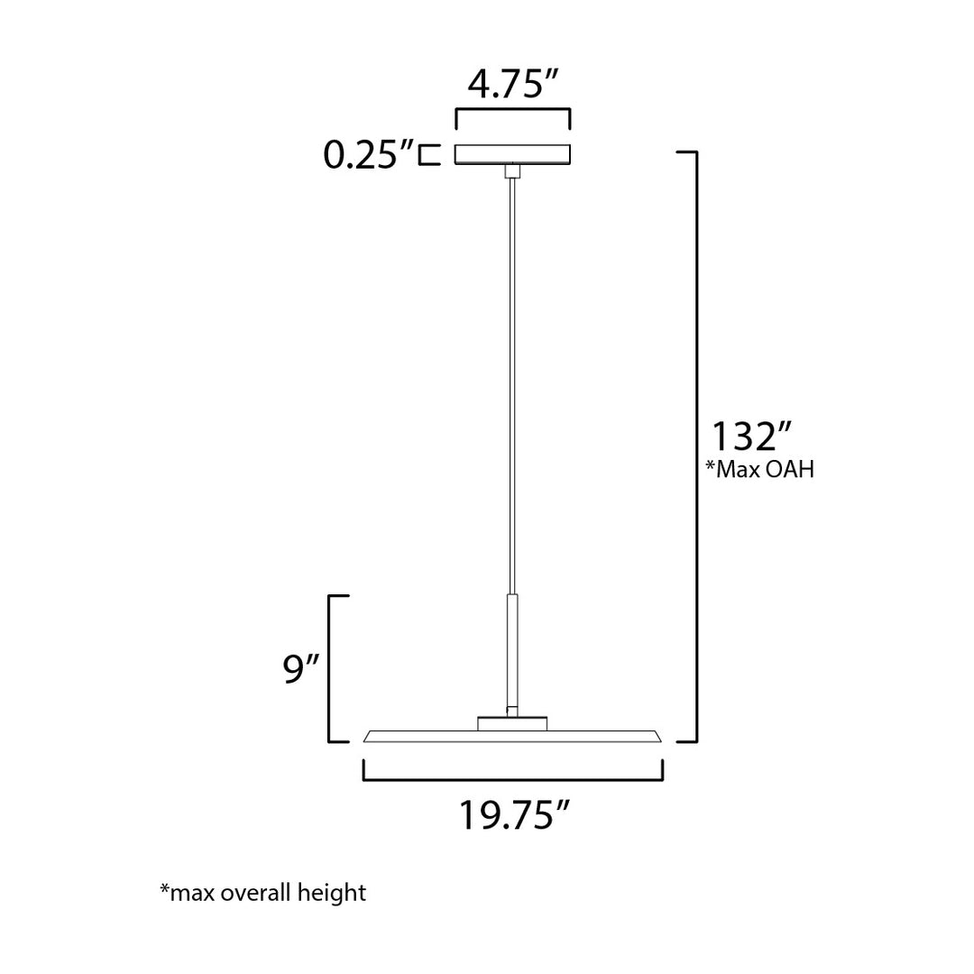 Berliner 20 LED Pendant by Studio M Lighting – line drawing