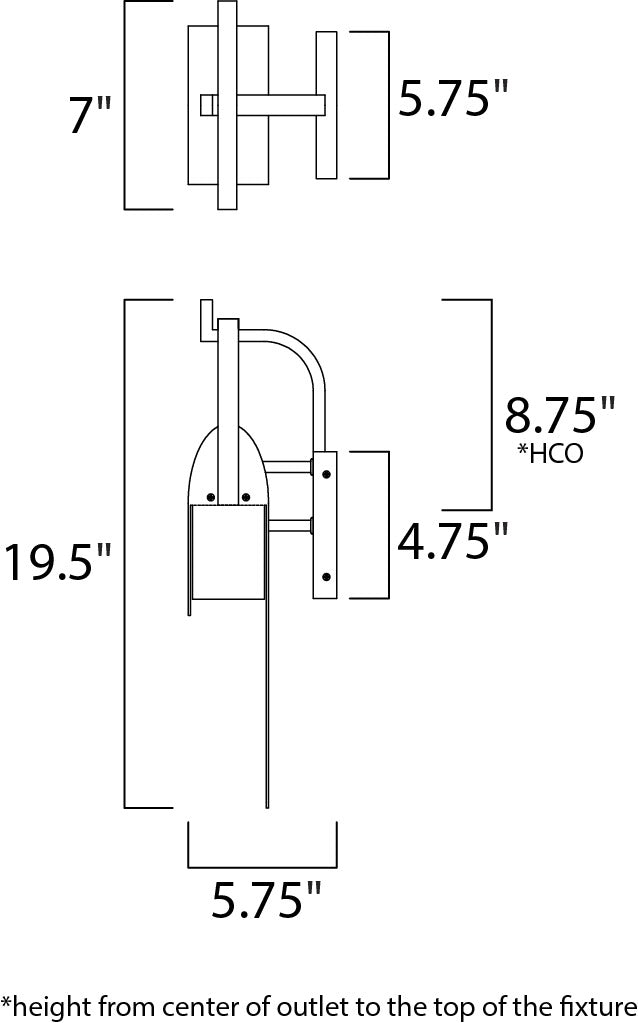 Laredo LED Outdoor Sconce 565595 by Studio M Lighting – line drawing