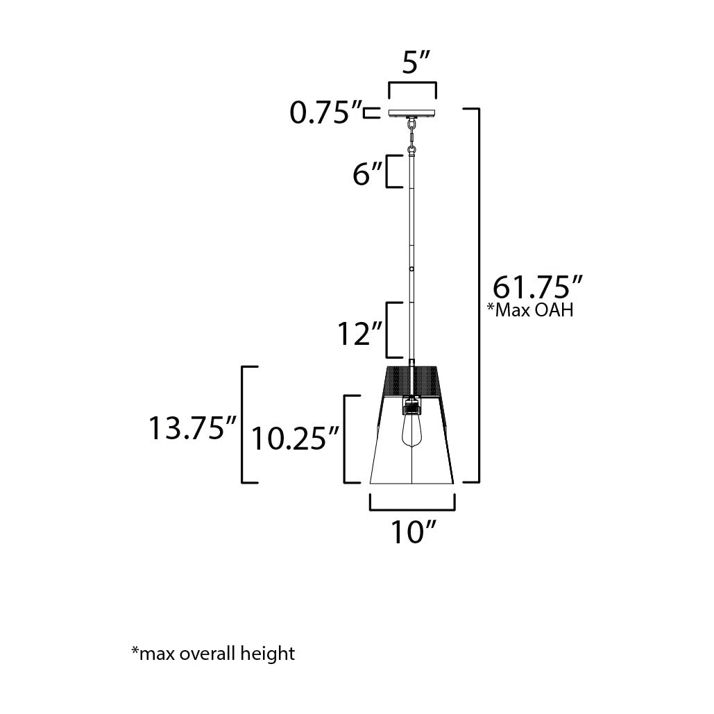 Carpenter 10 Mini Pendant by Studio M Lighting – line drawing