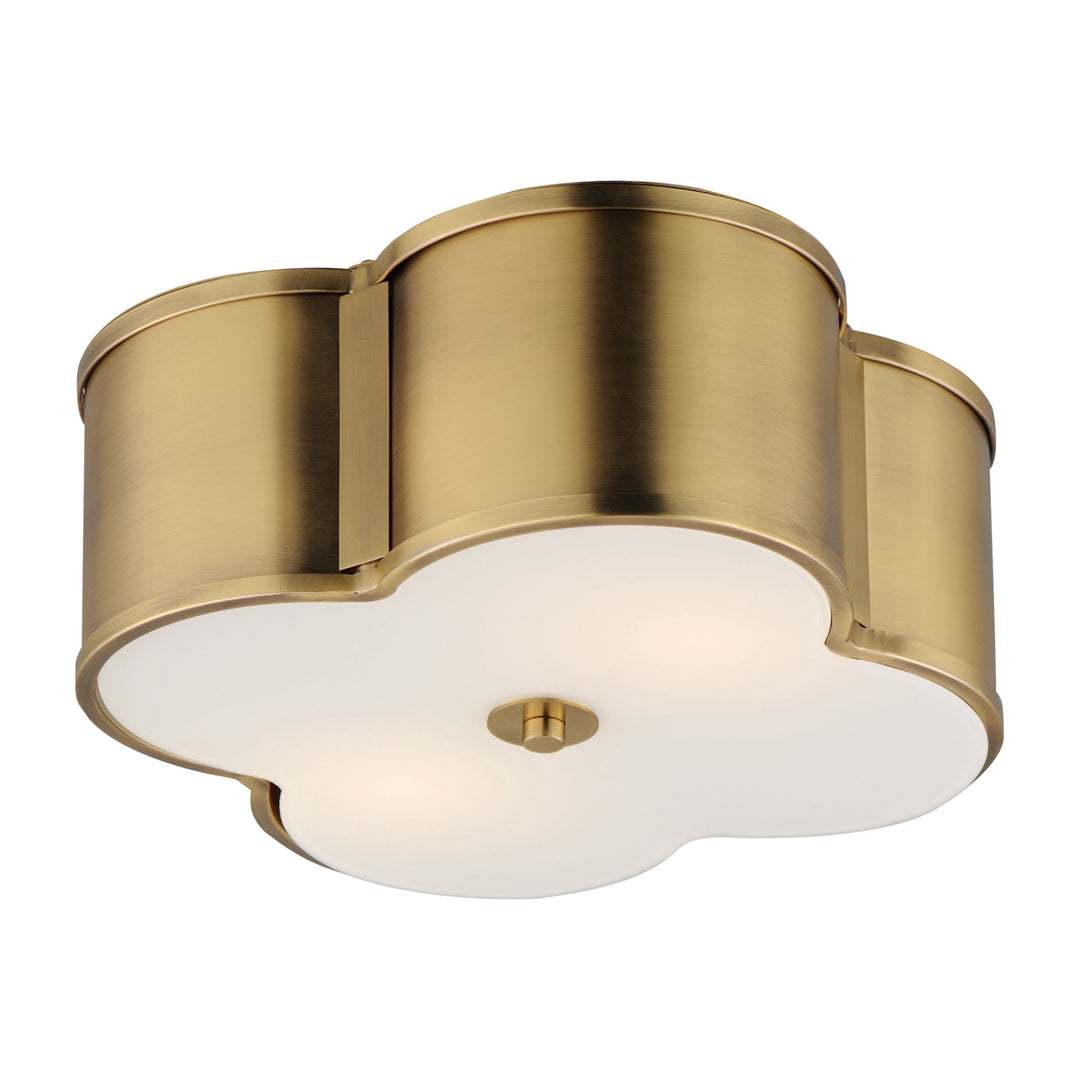 Clover 2-Light Flush Mount 162247 by Studio M Lighting in Natural Aged Brass