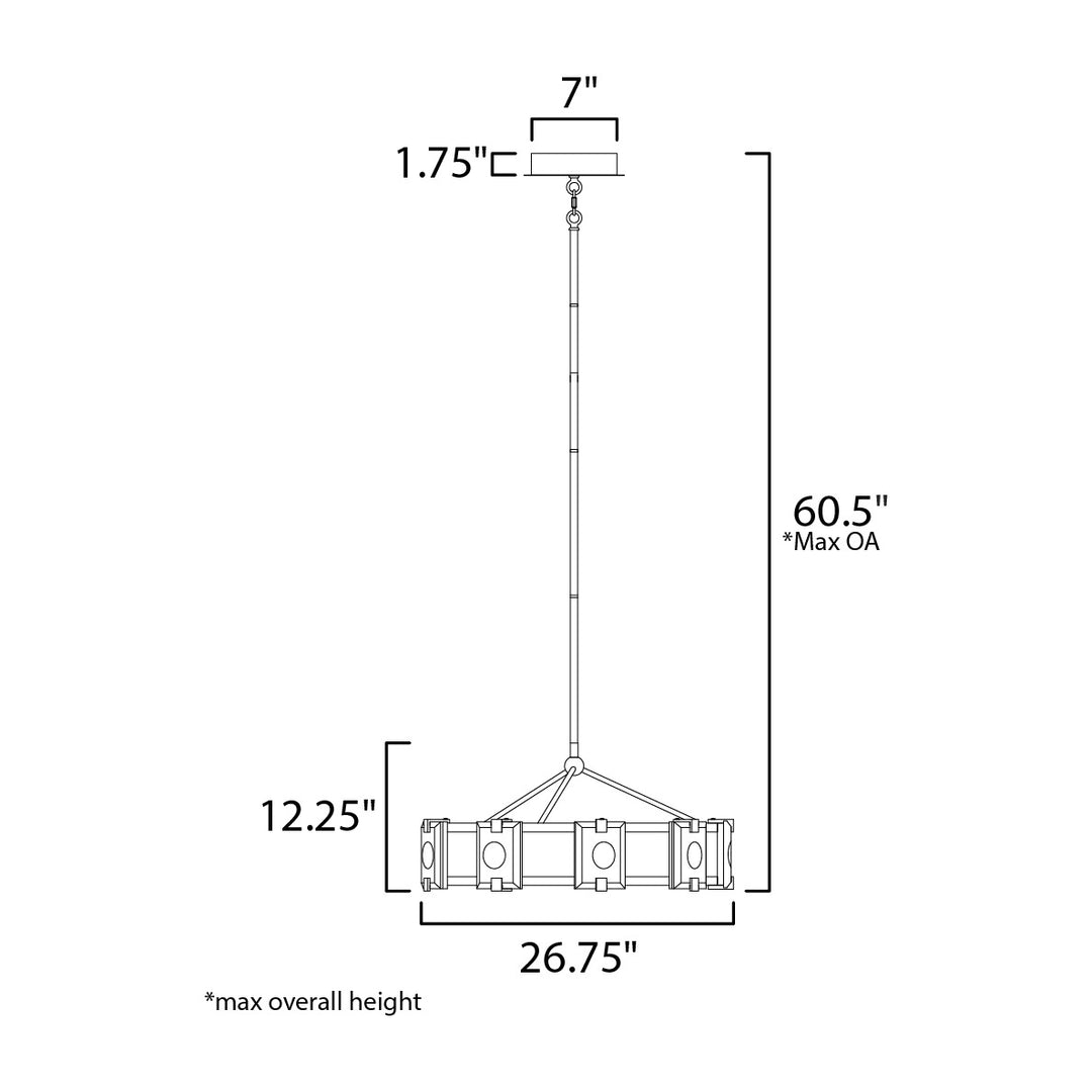 Radiant LED 9-Light Chandelier by Studio M Lighting – line drawing