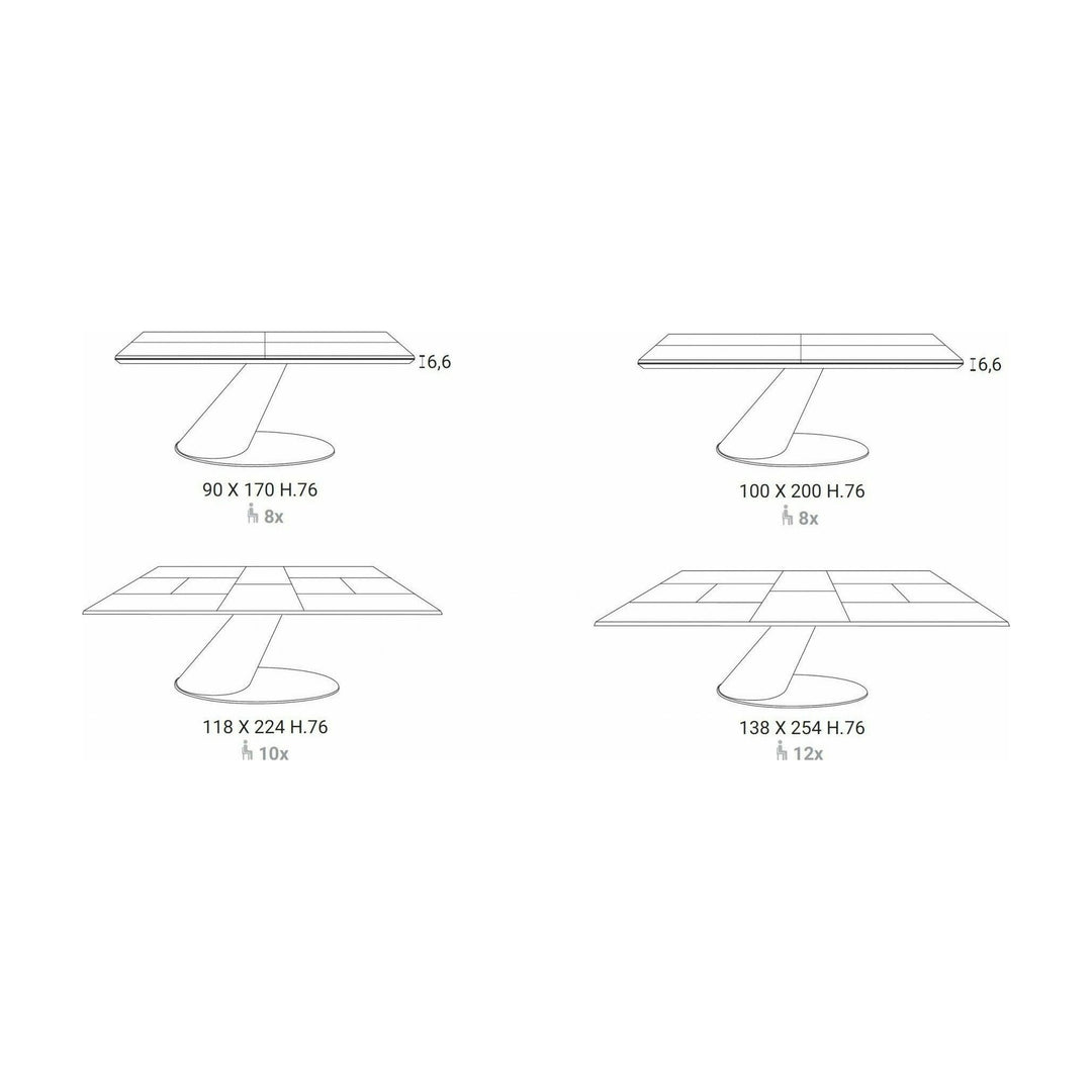 4x4 Expandable Table Ozzio Italia
