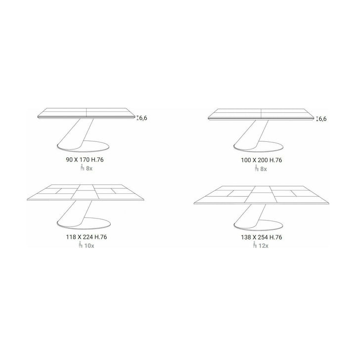 4x4 Expandable Table Ozzio Italia