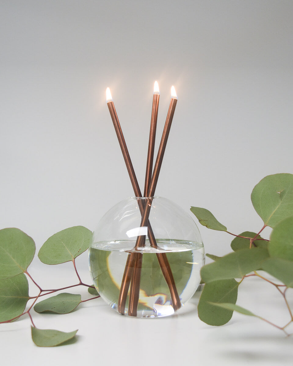 Neva Candle Set — Copper / Clear