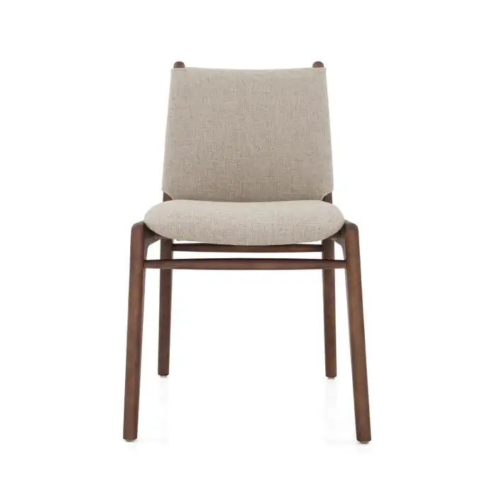 Cappio Dining Chair in Walnut with Beige Fabric Dining Chairs Uultis Design