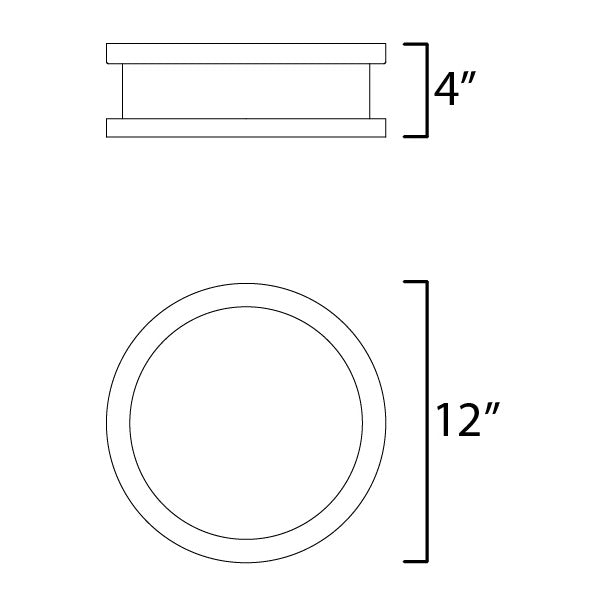 Oxford Outdoor 3-Light Flush Mount by Studio M Lighting – line drawing