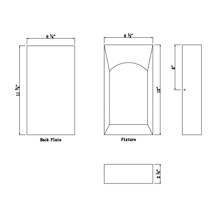 Brasilia Small LED Outdoor Sconce by Studio M Lighting – line drawing
