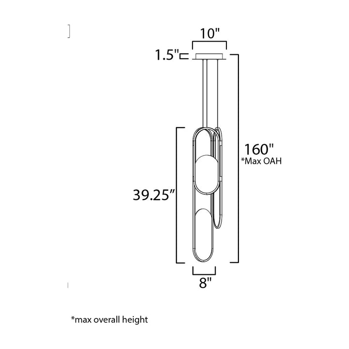 Trance 3-Light LED Pendant by Studio M Lighting – line drawing