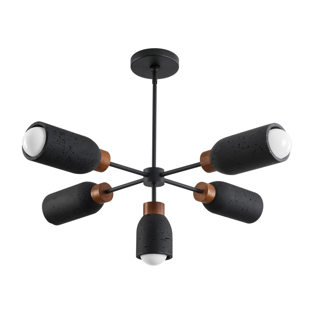 Pompeii 5-Light Pendant by Studio M Lighting in Lava / Black
