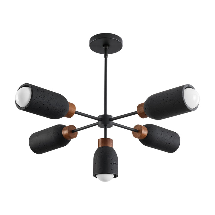 Pompeii 5-Light Pendant by Studio M Lighting in Lava / Black