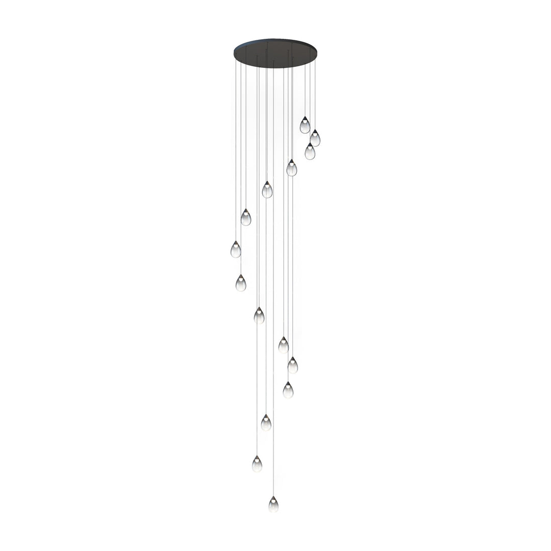 Dewdrop 15-Light LED Pendant by Studio M Lighting in Black