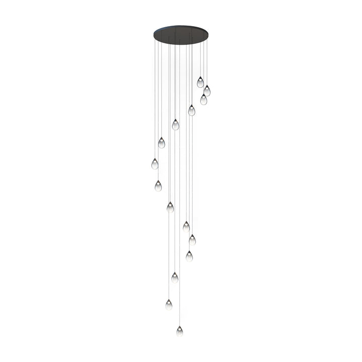 Dewdrop 15-Light LED Pendant by Studio M Lighting in Black