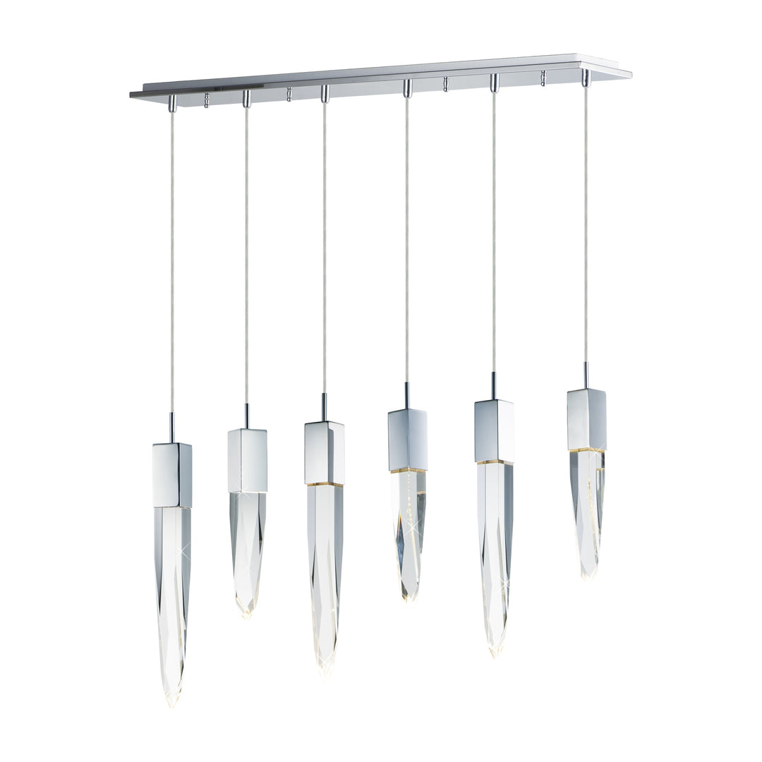 Quartz LED 6-Light Pendant by Studio M Lighting in Polished Chrome
