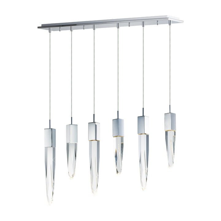Quartz LED 6-Light Pendant by Studio M Lighting in Polished Chrome
