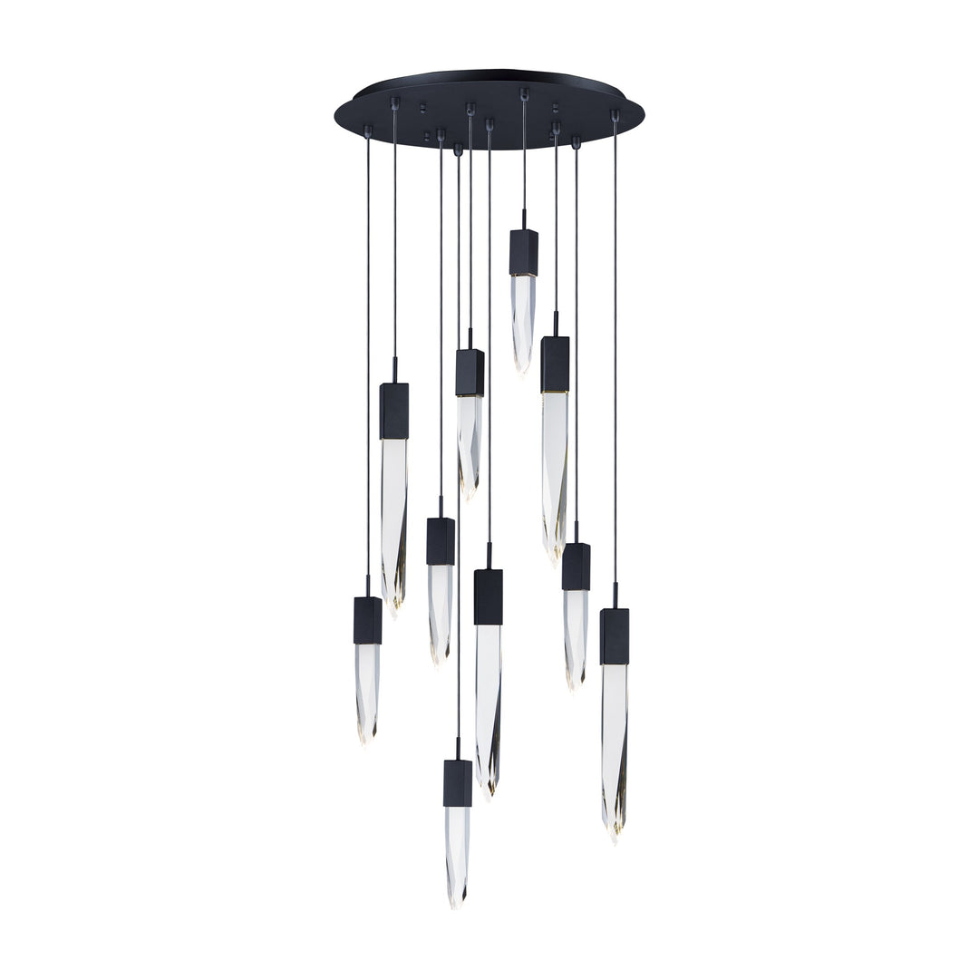 Quartz LED 10-Light Pendant by Studio M Lighting in Black