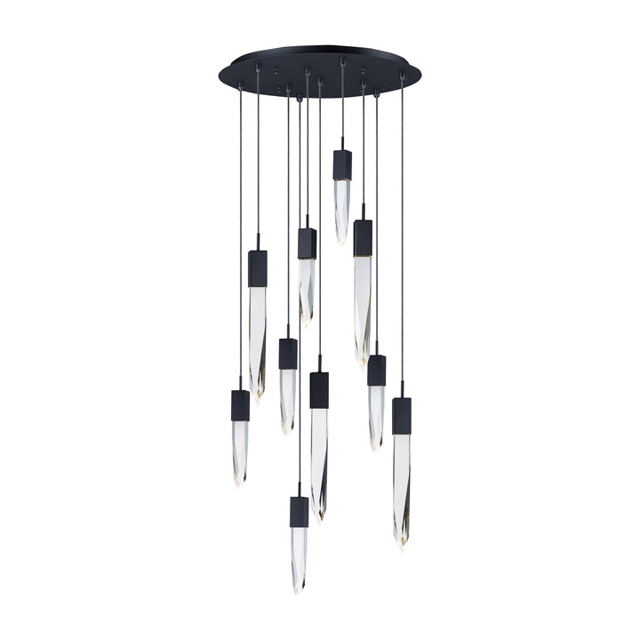 Quartz LED 10-Light Pendant by Studio M Lighting in Black