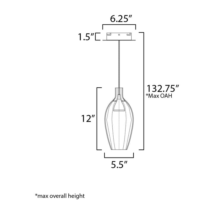 Ray Dance LED Olive Pendant by Studio M Lighting – line drawing