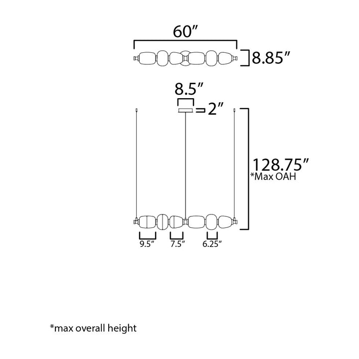Soji 60 LED Linear Pendant by Studio M Lighting – line drawing