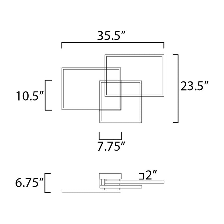 Traverse LED Flush/Wall Mount 251513 by Studio M Lighting – line drawing