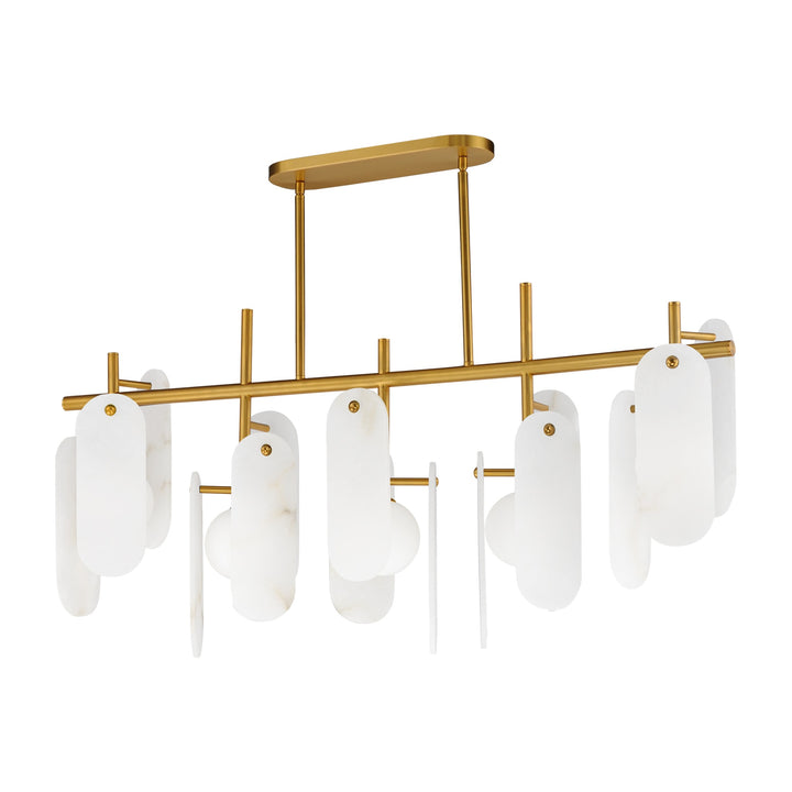 Megalith - Glass Megalith 5-Light Linear by Studio M Lighting in Natural Aged Brass