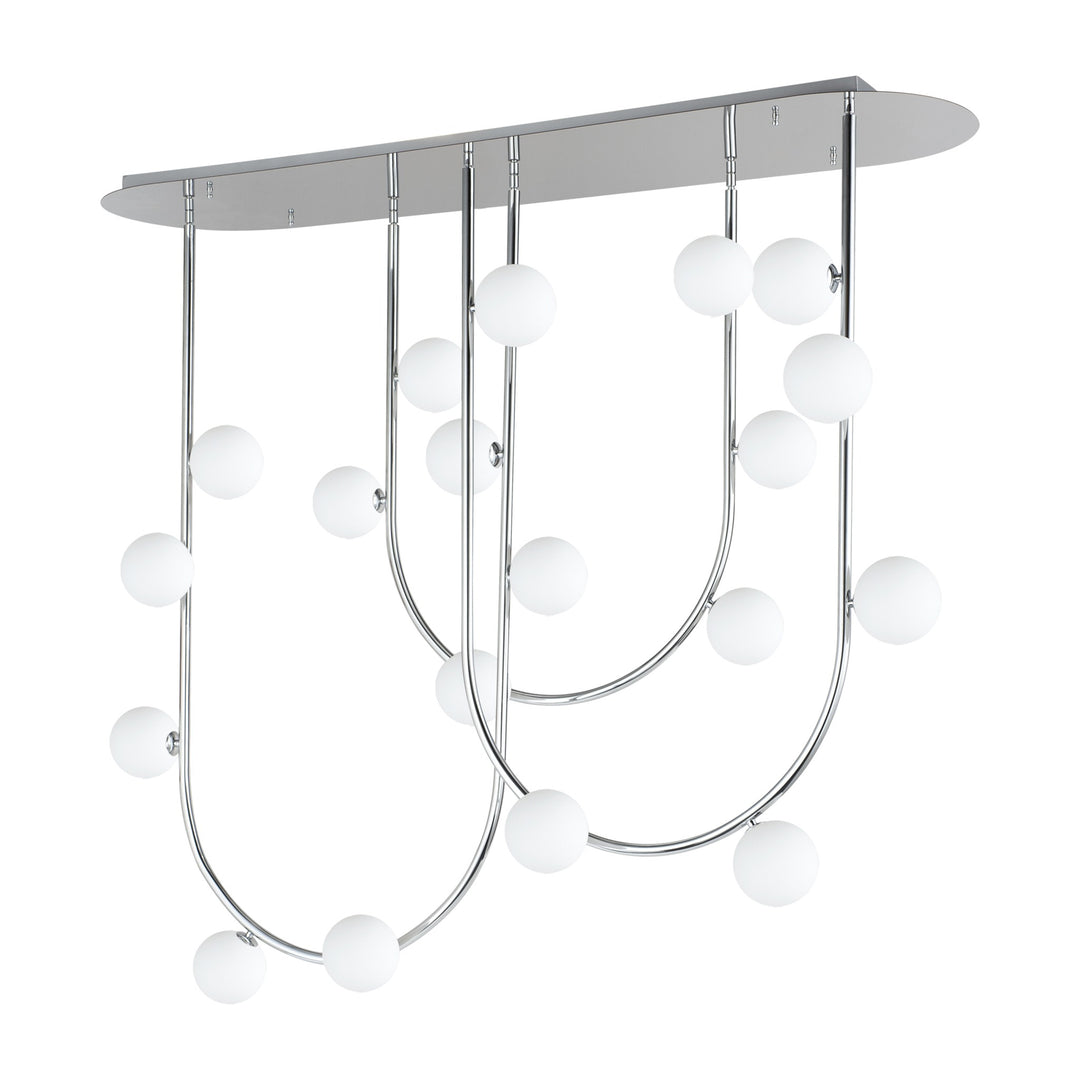 Contour 19-Light Fixed Stem Ceiling Light by Studio M Lighting in Polished Chrome