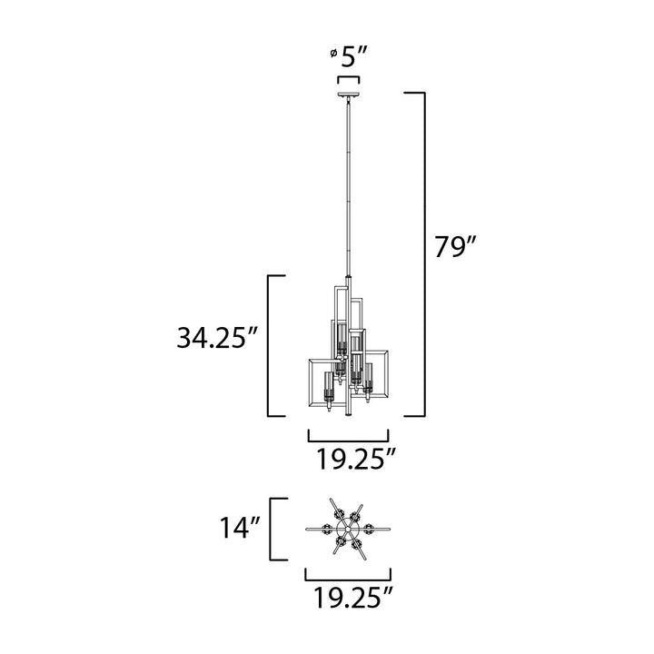 Flambeau 6-Light Chandelier 166116 by Studio M Lighting – line drawing