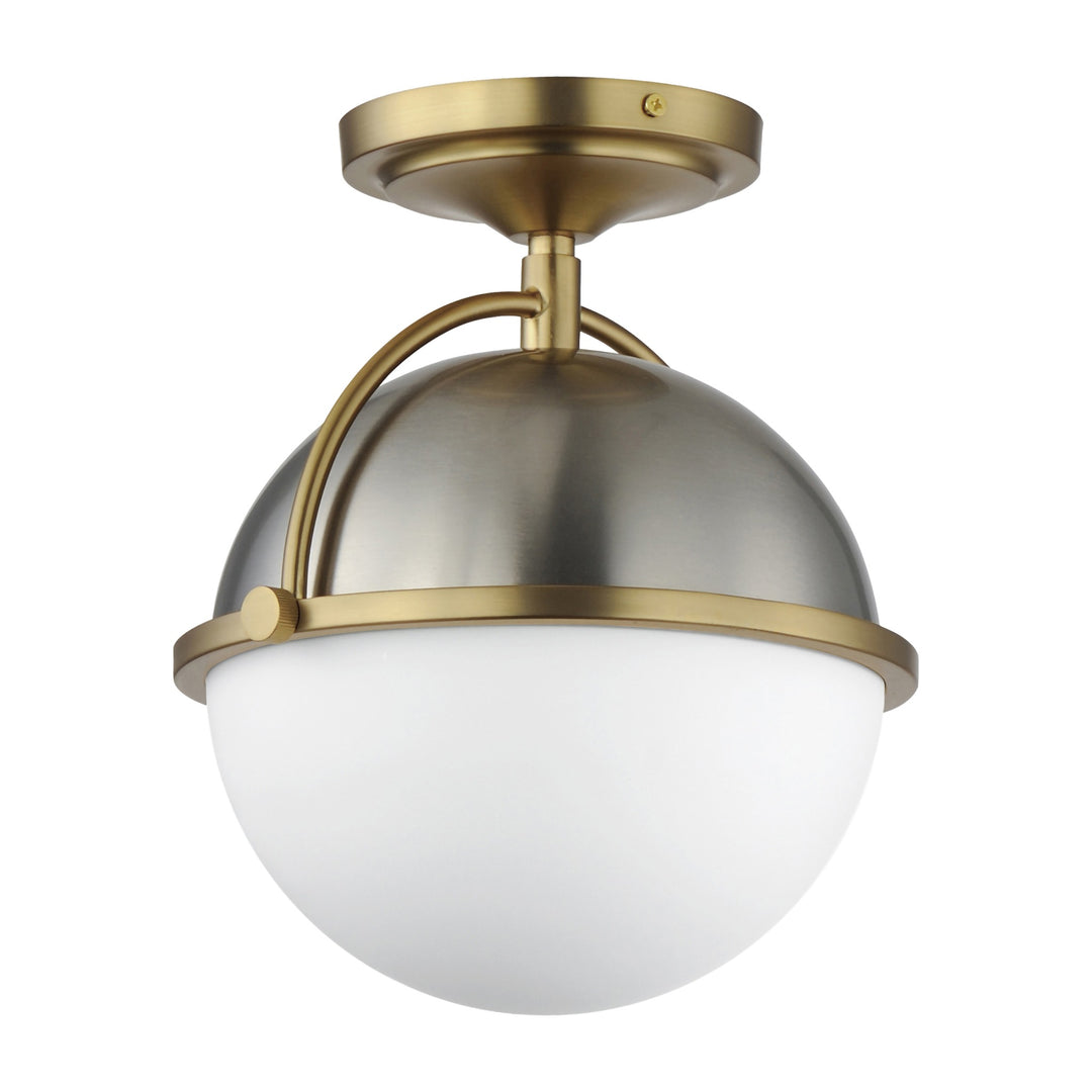 Duke 1-Light Semi Flush Mount by Studio M Lighting in Satin Nickel / Satin Brass