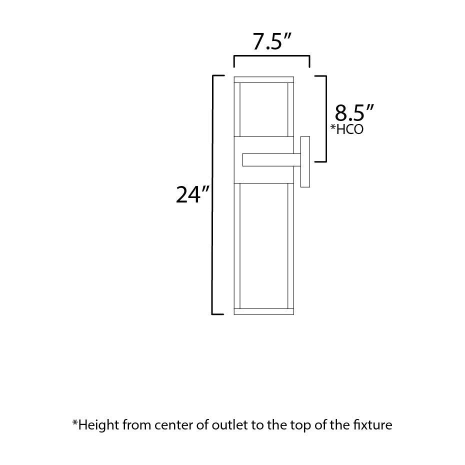 Strand VX 24 Outdoor LED Wall Sconce by Studio M Lighting – line drawing