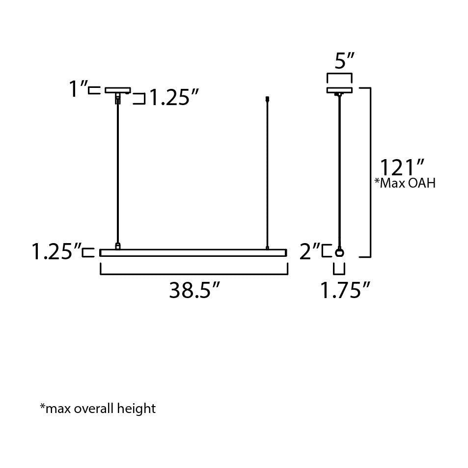 Continuum 36 LED Pendant by Studio M Lighting – line drawing