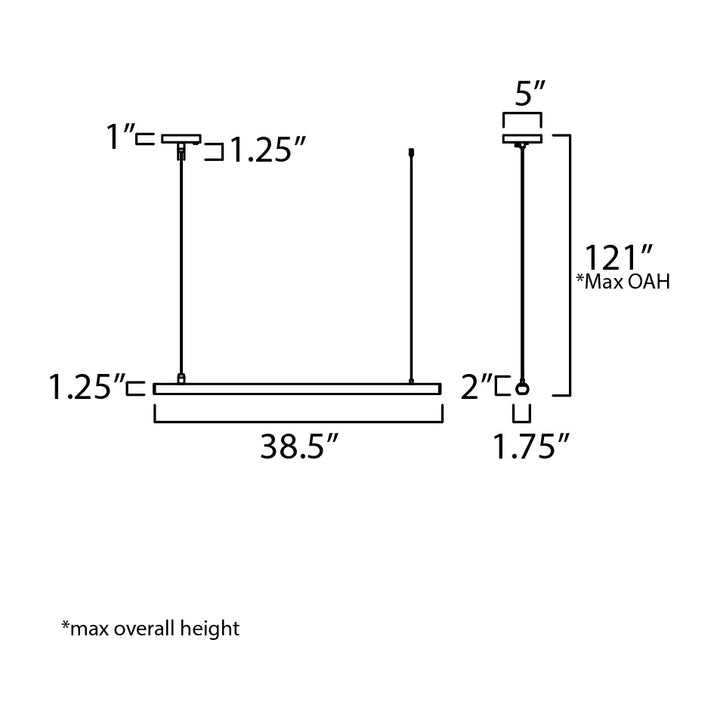 Continuum 36 LED Pendant by Studio M Lighting – line drawing