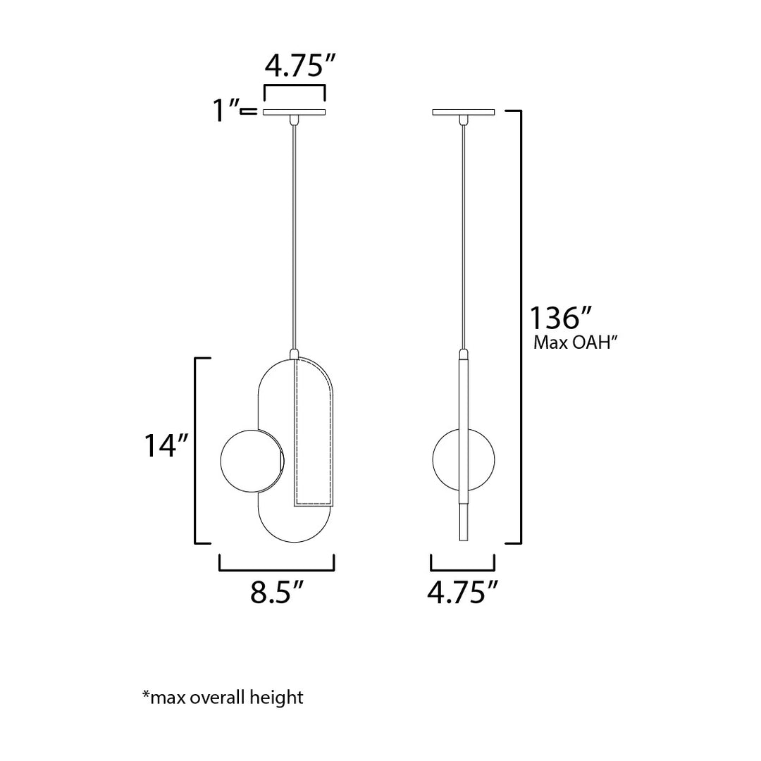 Stitched Side-Light Pendant by Studio M Lighting – line drawing
