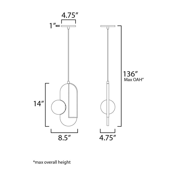 Stitched Side-Light Pendant by Studio M Lighting – line drawing