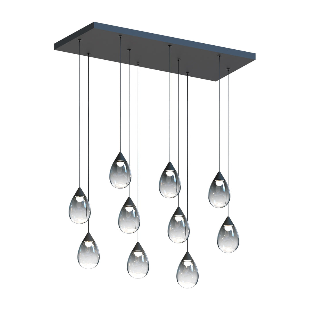 Dewdrop 10-Light LED Linear Pendant by Studio M Lighting in Black